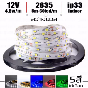 ไฟ led เส้น 12v 2835 Eco 60leds/m 5m Indoor ip33-0