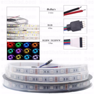 ไฟ Led เส้น เปลี่ยนสี 12V RGB 60leds/m 5m กันน้ำ ip67-982