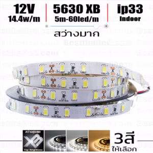 ไฟ led เส้น 12v 5630 XB 60leds/m 5m Indoor ip33-0