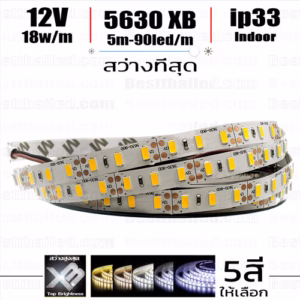 ไฟ led เส้น 12v 5630 XB 90leds/m 5m Indoor ip33-0