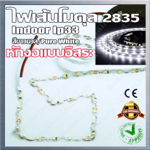 ไฟเส้นโมดุล 2835 12V 5M IP33 Pure White-0