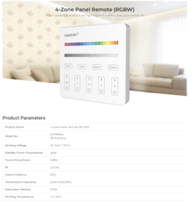 Panel Remote Touch ติดผนัง Mi-light Miboxer RGB/RGBW 4 Zone (B3)