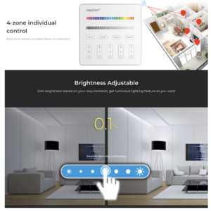 Panel Remote Touch ติดผนัง Mi-light Miboxer RGB/RGBW 4 Zone (B3)