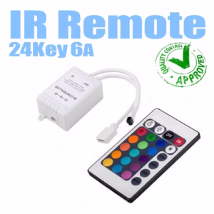 ชุด Control Remote IR 6A 24key ควบคุม ไฟ Led เส้นเปลี่ยนสี RGB-0