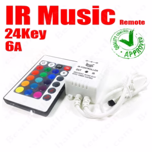 ชุด Control Remote Music IR 6A 24key ควบคุม ไฟ Led เส้นเปลี่ยนสี RGB -0