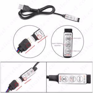 Control USB RGB 5V 3key Mini-2076