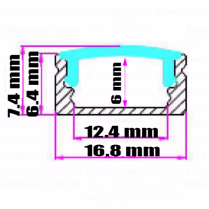 รางไฟเส้น U 1m ชุดขุ่น-2839