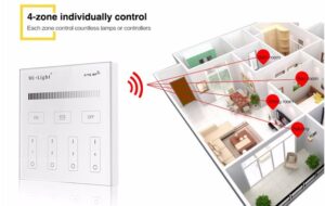 Touch Panel Remote RF 2.4ghz Wall Dimmer 4 Zone Mi-light-2414