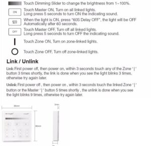 Touch Panel Remote RF 2.4ghz Wall Dimmer 4 Zone Mi-light-2418