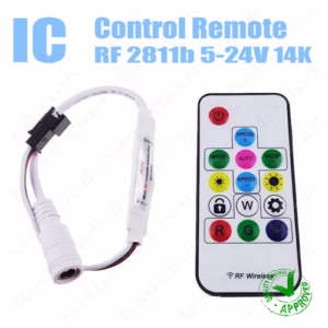 ชุด Control Remote RF 14key ไฟ Led เส้น วิ่ง IC 2811-2812 5V-12V-0