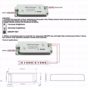 Dimmer ไฟ Led เส้น 220V RF 3 Keys-2452