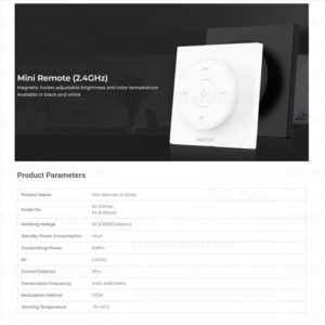 Mini Remote Dimmer CCT Panel 2.4Ghz Mi-light (K2)-3498