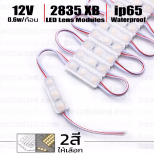 ไฟ Led โมดูล Mini Module พร้อมเลนส์ 12V 2835 2Leds กันน้ำ