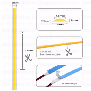 ไฟ Led เส้น COB HQ รุ่นบาง 5mm 400l/m 5m Indoor ip33-3666