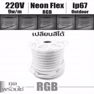 ชุด ไฟ Led นีออน สายอ่อนเปลี่ยนสี RGB Flex 220V