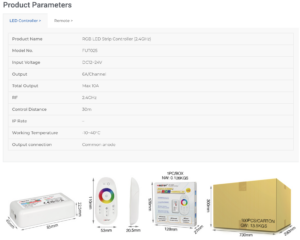 ชุด Control Remote Mi-light RF 2.4Ghz 18A ควบคุม ไฟ Led เส้นเปลี่ยนสี RGB